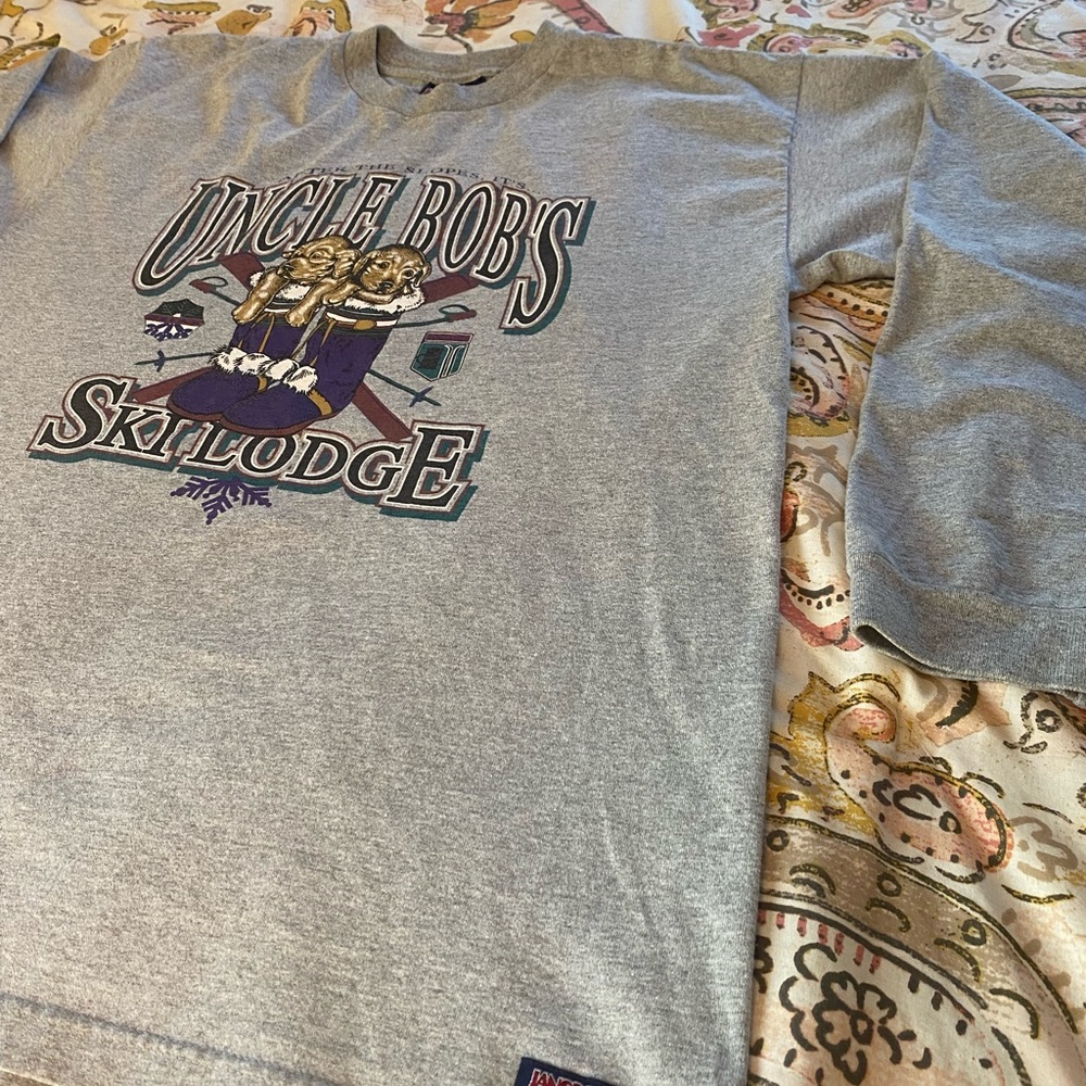 Large Sized Uncle Bobs Ski🎿Long sleeve tee ; Gray with that fantastic condition - Picture 3 of 8